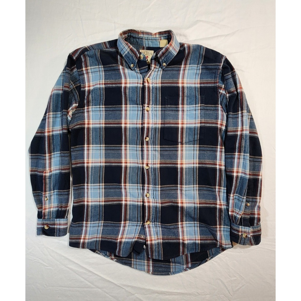 Red Head Shirt Men's Medium Multicolor Plaid Long Sleeve flannel
